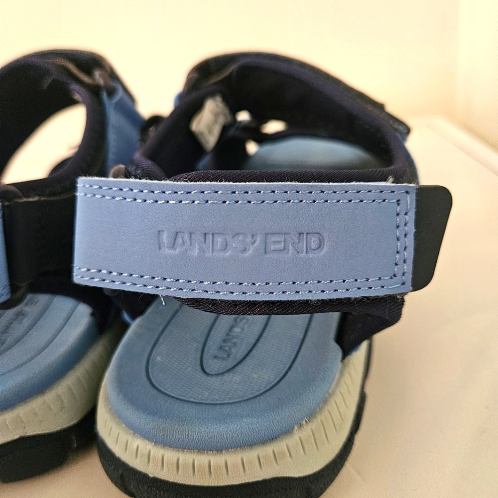 Lands End Womens All Weather Sandal Trail Hiking Comfort Shoes Deep Sea Navy US9 - Picture 5 of 9